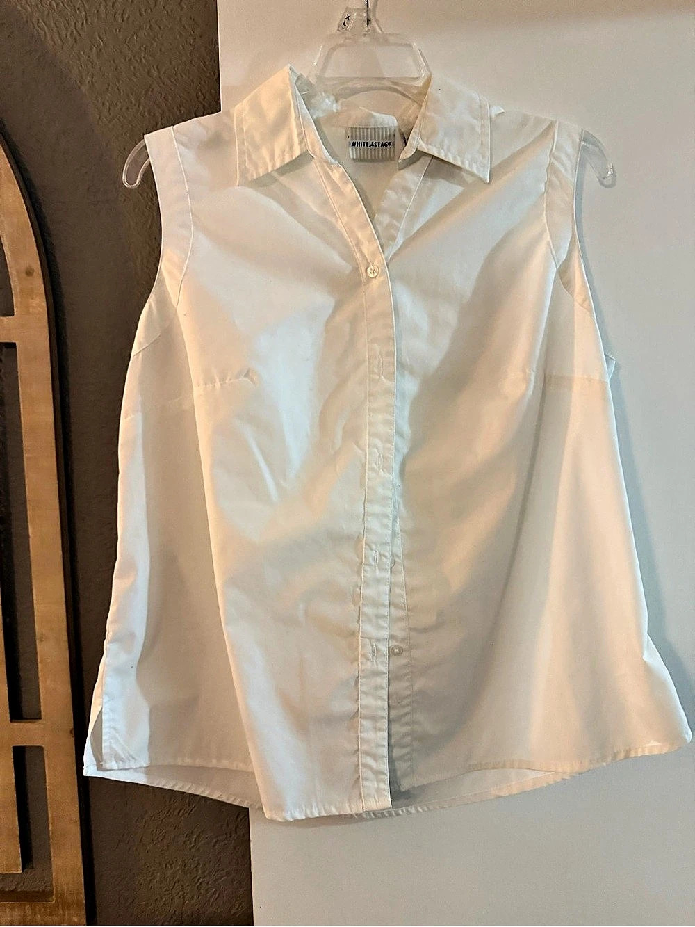White Stag White Cotton Button Down Blouse Like New